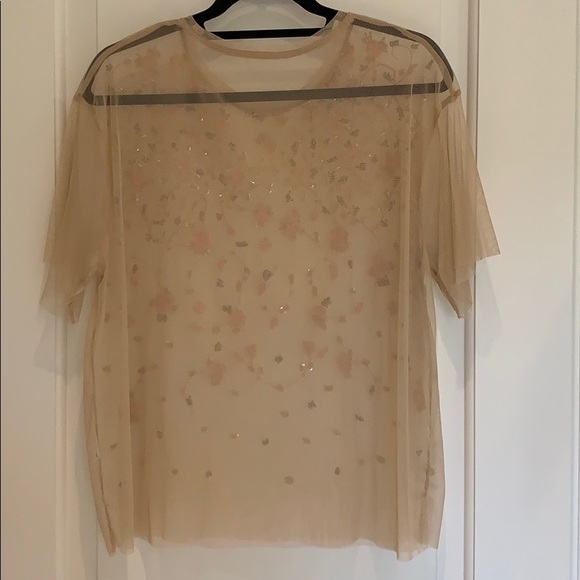 Sequin embroidered sheer T-shirt - Picture 8 of 8